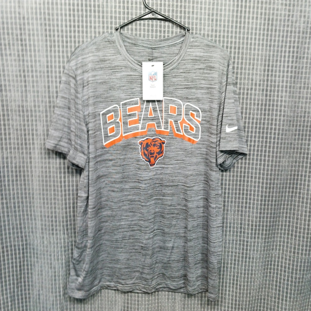 Chicago Bears Nike T-Shirt Mens Dri-FIT Space Dye Grey XL NKPQ-06F